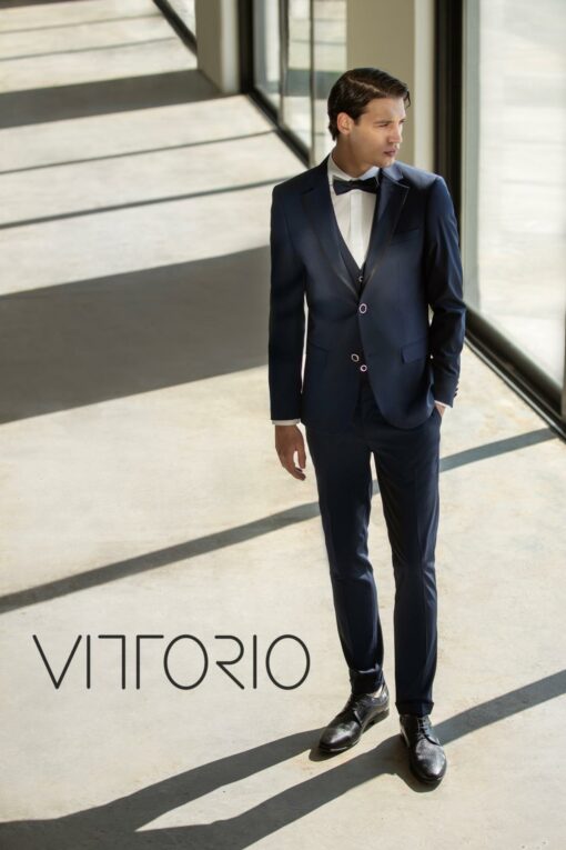 Ανδρικό Κοστούμι Γαμπριάτικο Vittorio 100-23-VENEZZIA Blue