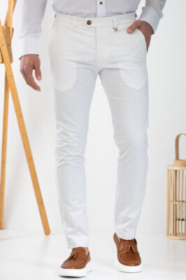 Παντελόνι Vittorio 500-23-REBBIO White