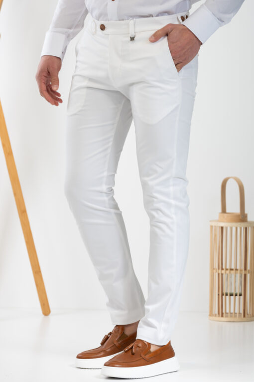 Παντελόνι Vittorio 500-23-REBBIO White 5