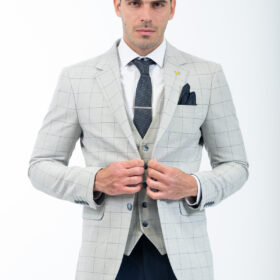 Σετ Σακάκι Γιλέκο 1400-24-Carbone Grey