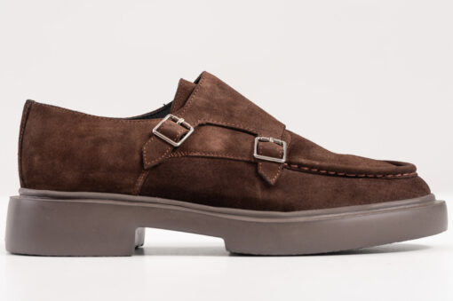 Ανδρικό δερμάτινο loafer double monk s-5018 brown