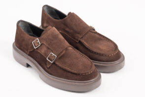 Ανδρικό δερμάτινο loafer double monk s-5018 brown