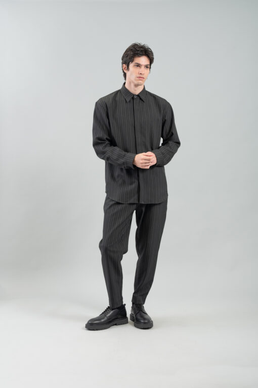 Ανδρικό πουκάμισο Overshirt Vittorio 300-2425-Morone Black